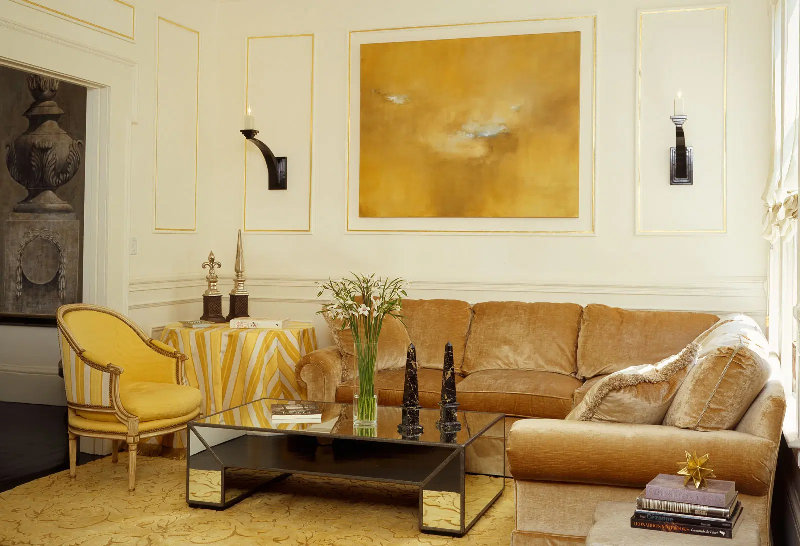 How to Decorate around a Gold Sofa