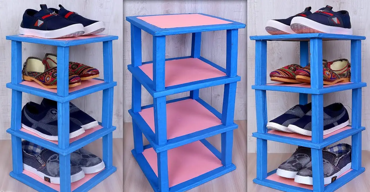 How to Make Shoe Rack at Home With Waste Material
