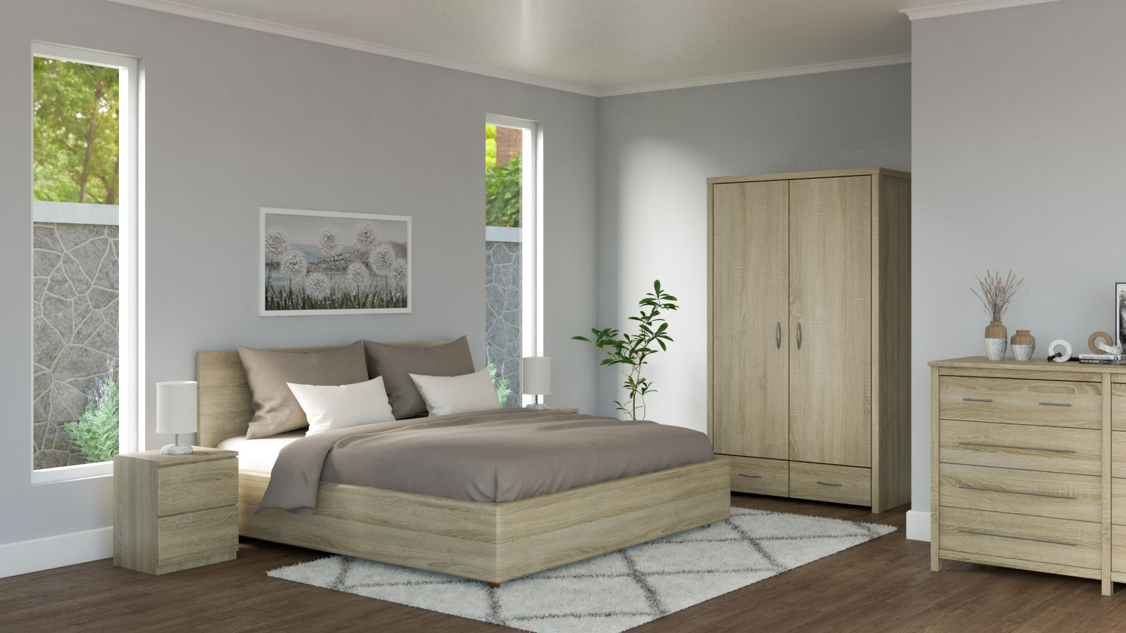What Color Bedding Goes With Oak Furniture