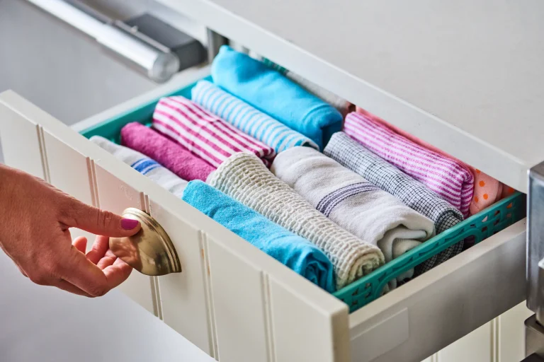 How do you Store Dish Towels Creatively?