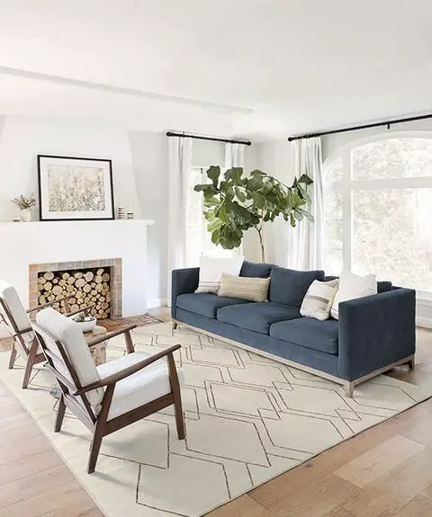 What Color Rug With Blue Couch