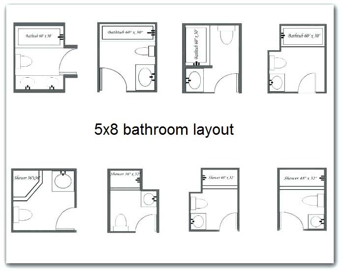 5×8 Bathroom Layout